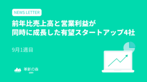 前年比売上高と営業利益が同時に成長した有望スタートアップ4社